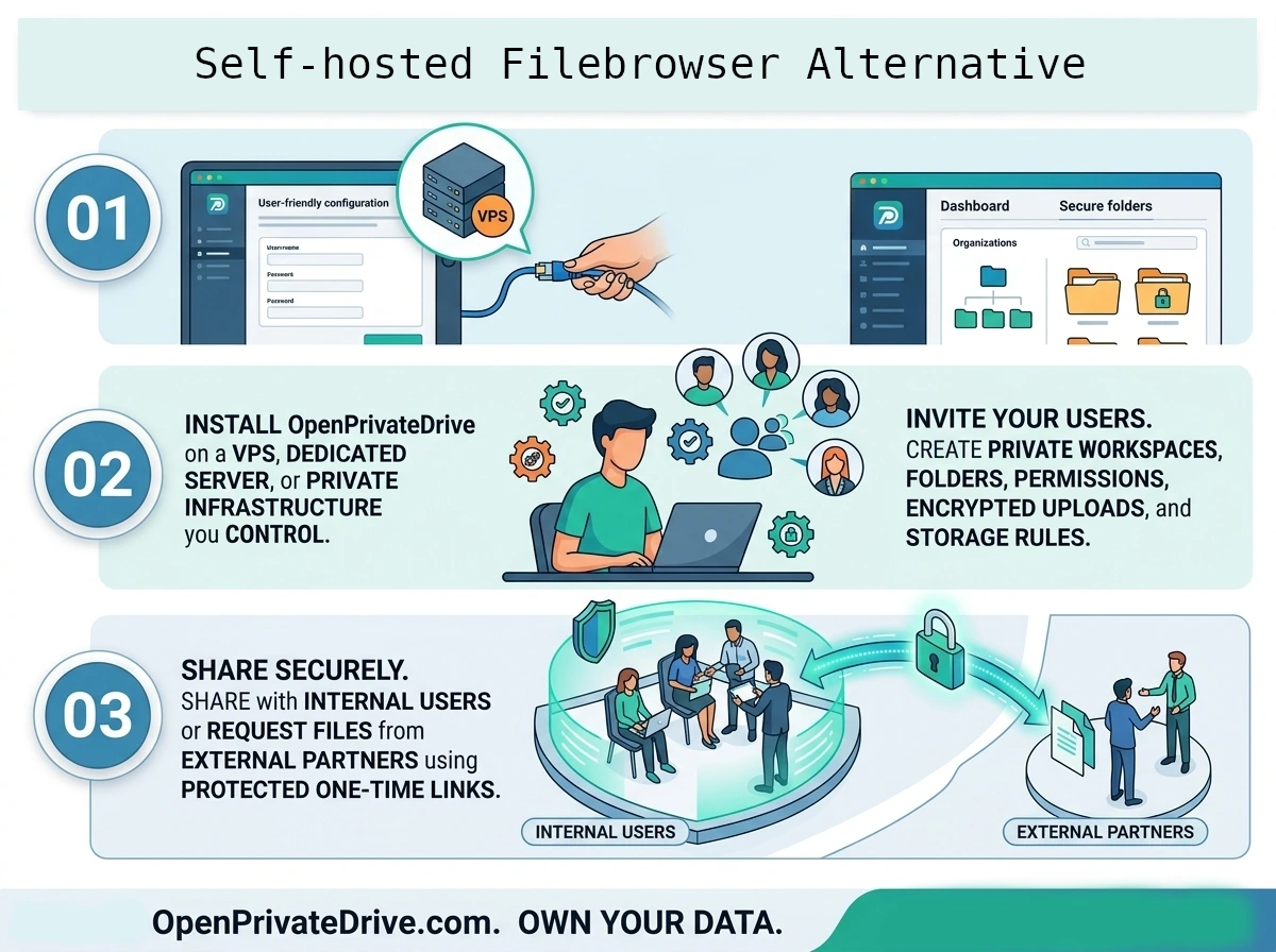 OpenPrivateDrive Dashboard - eine umfassende FileBrowser-Alternative für die Dateiverwaltung