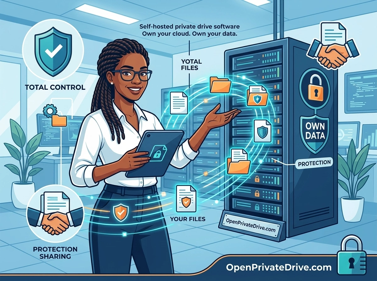 Dashboard di OpenPrivateDrive - un'alternativa moderna a ownCloud per la sincronizzazione dei file