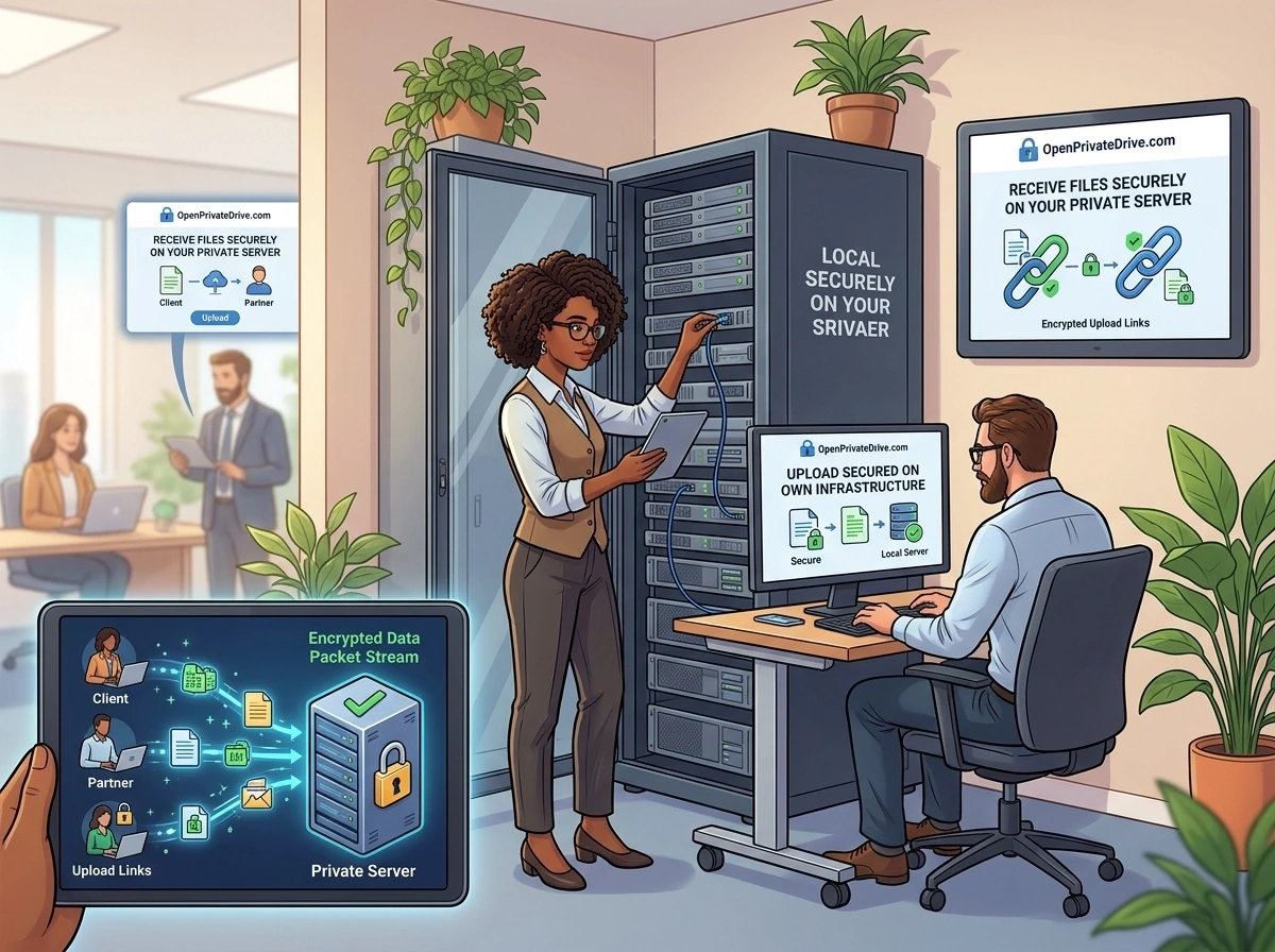 لوحة تحكم OpenPrivateDrive - نظام طلب ملفات آمن لجمع المستندات