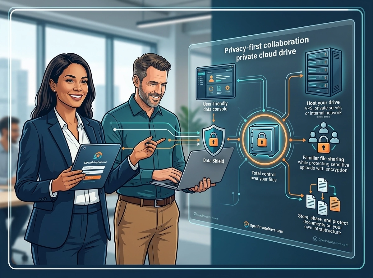 OpenPrivateDrive Dashboard - eine einfach zu bedienende SharePoint-Alternative für die Zusammenarbeit im Team